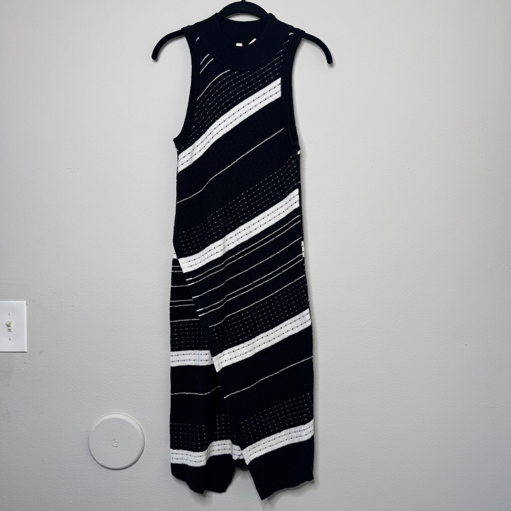 Moth Monochrome Black & White Striped Knit Fabric Dress XS